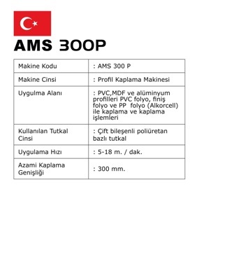 AMS 300P Profil Kaplama Makinesi (Soğuk Tutkallı) 10